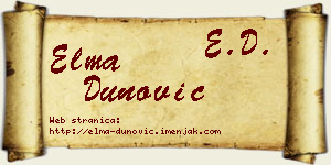 Elma Dunović vizit kartica
